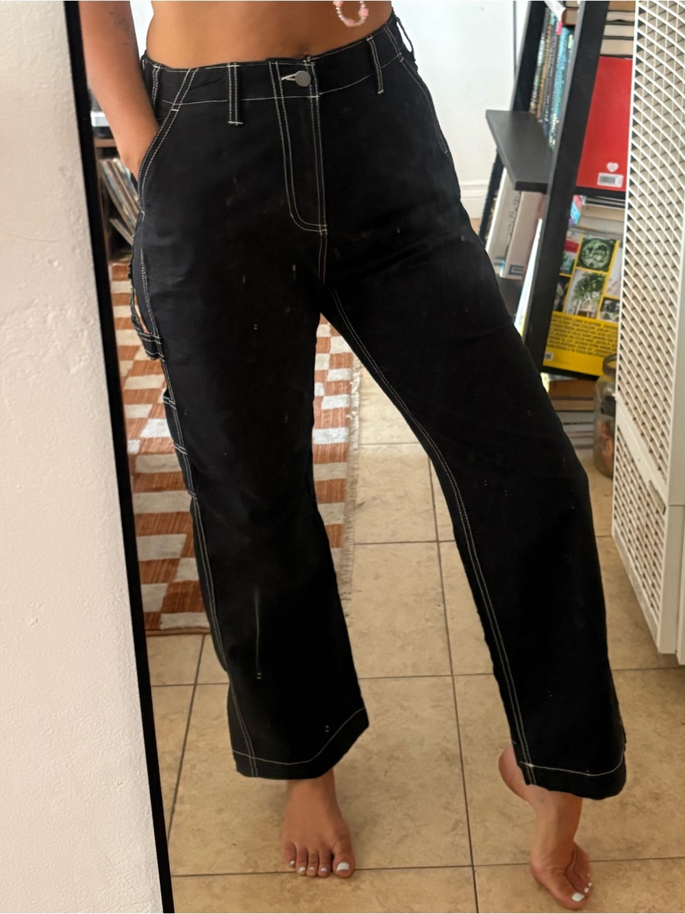 RVCA Black Pants with White Stitching